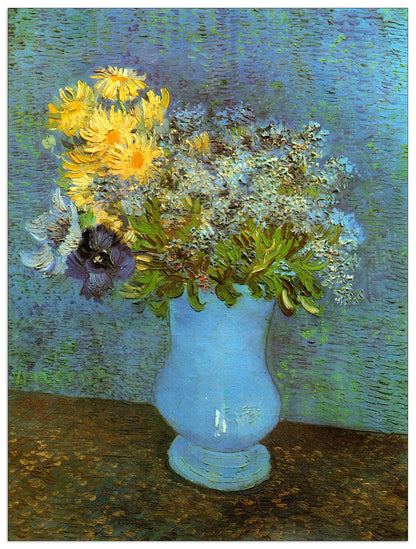 Vase with Lilacs Daisies and Anemones cm 60x80