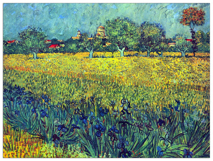 View of Arles with irises cm 120x90