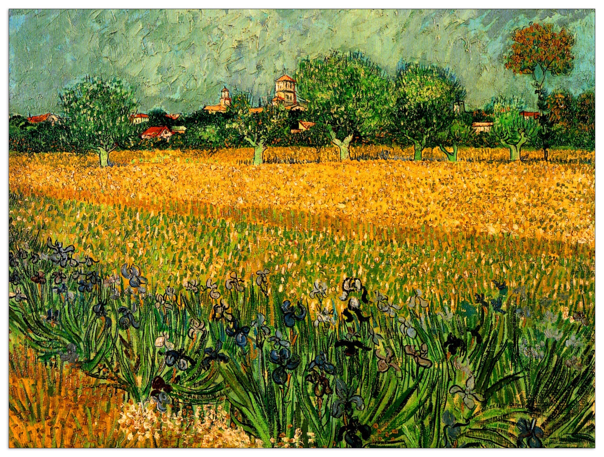 View of Arles with Irises in the Foreground cm 80x60