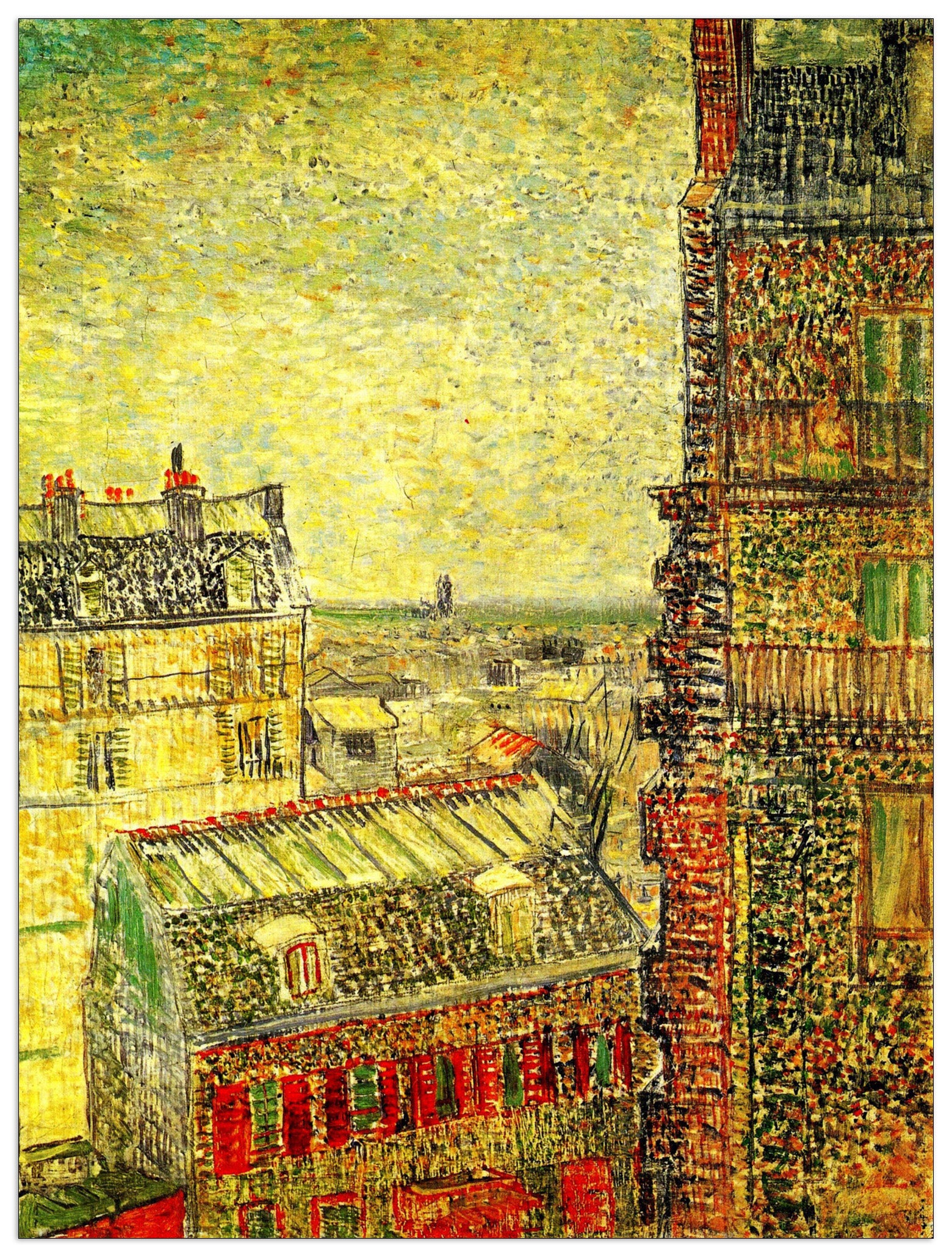 View of Paris from Vincent s Room in the Rue Lepic cm 90x120