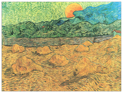 Evening landscape at moonrise cm 120x90