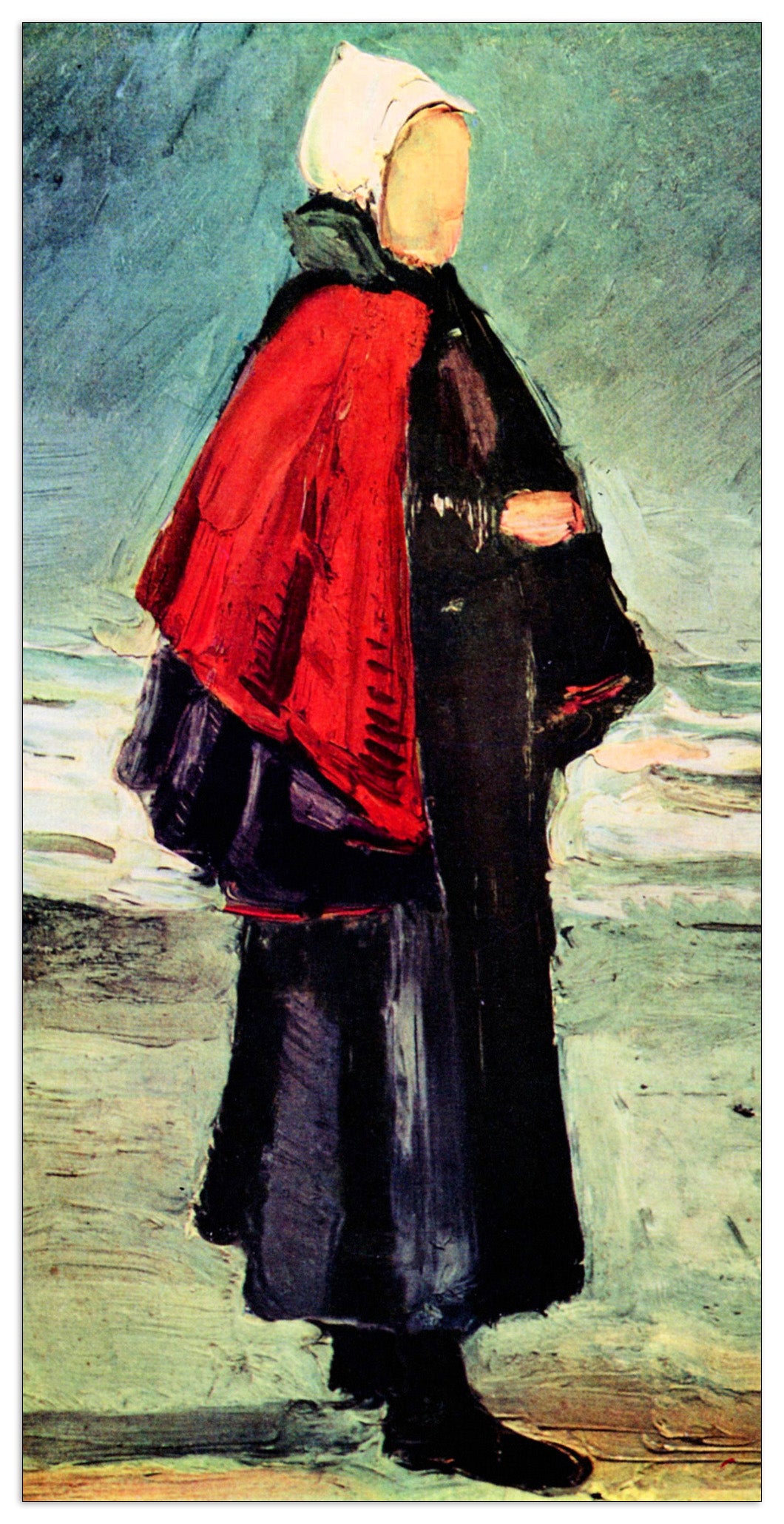 Fisherwoman on the shore cm 50x100