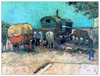 Gypsy camp with horse carriage cm 80x60