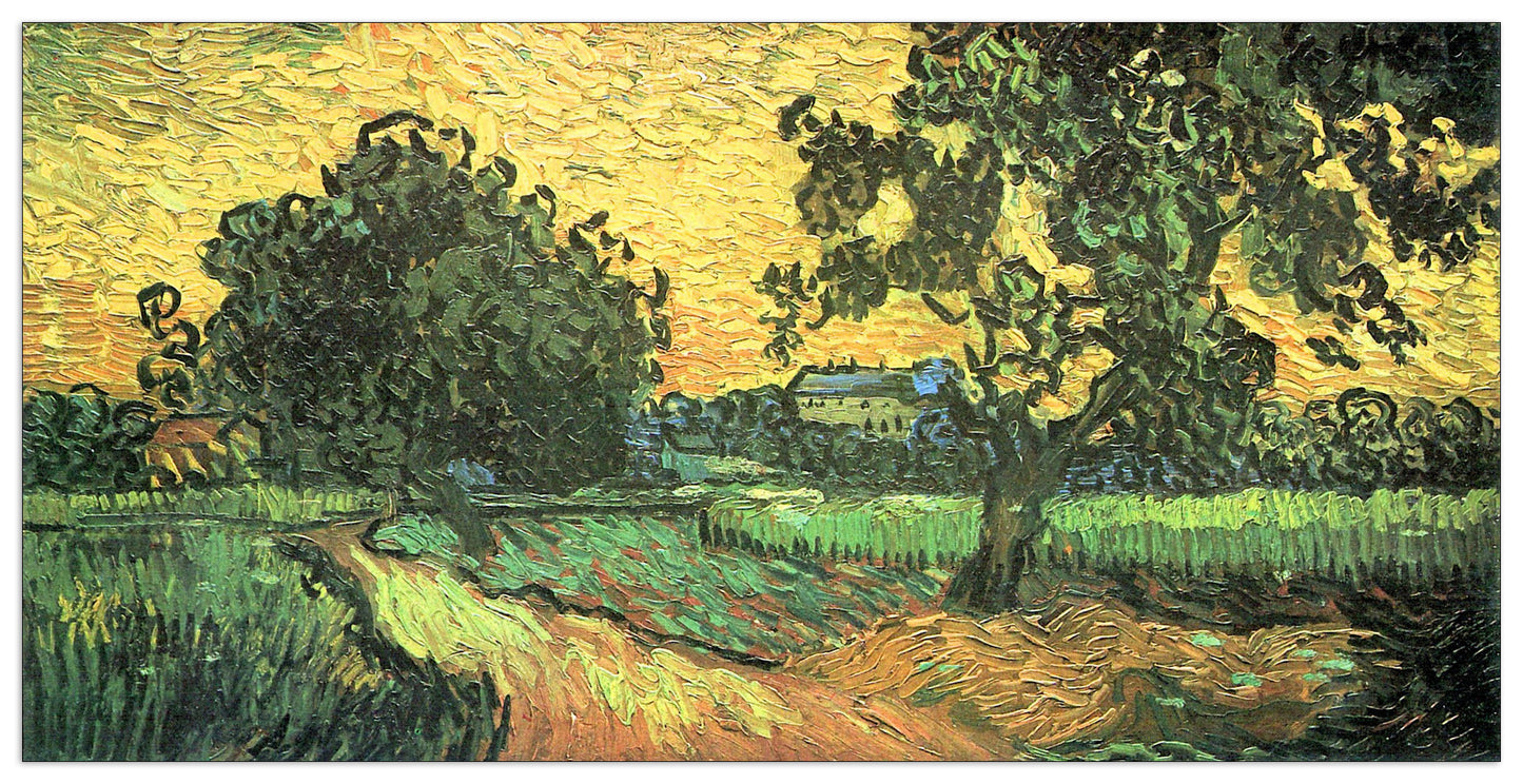Landscape with Castle Auvers at Sunset cm 140x70