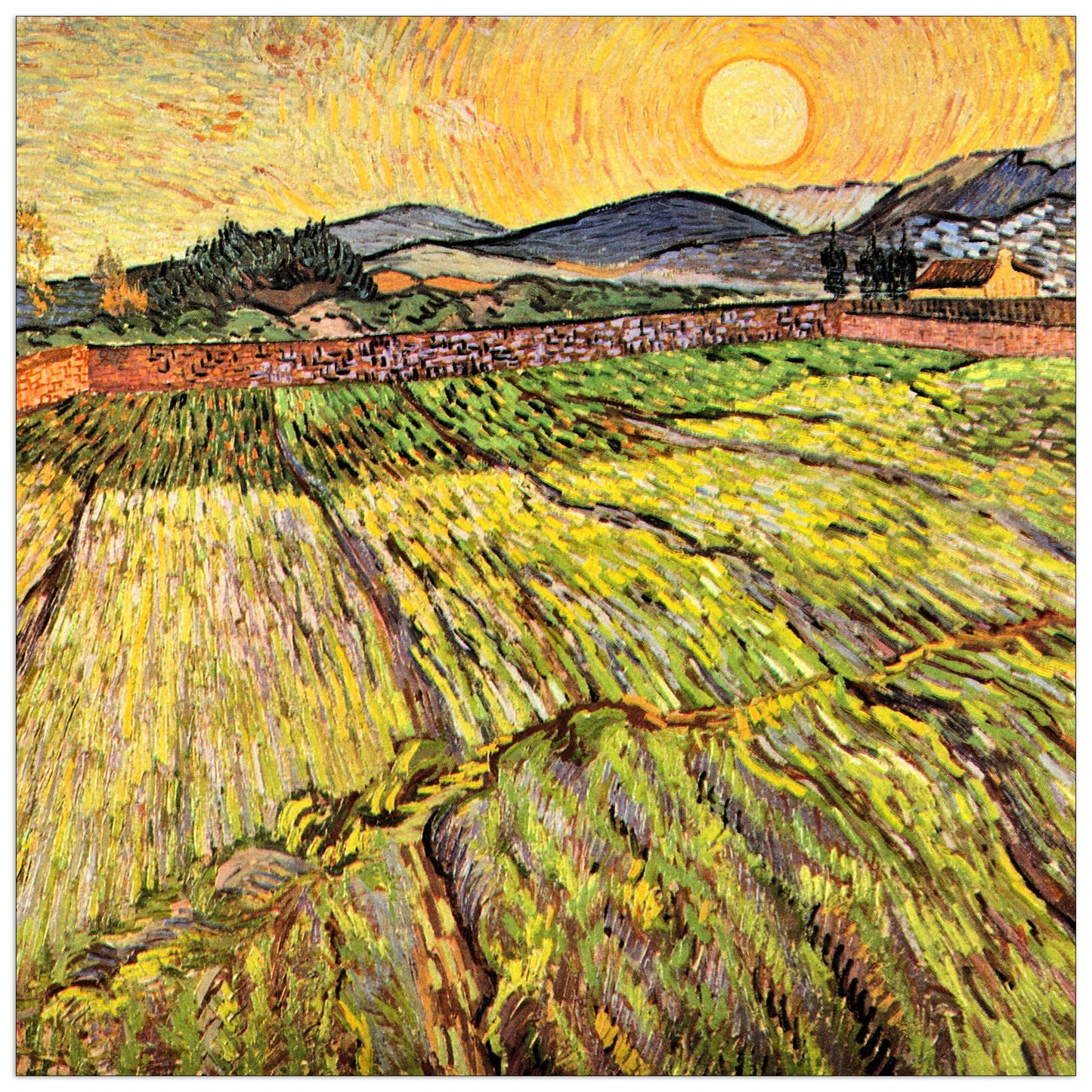 Landscape with plowed fields cm 70x70