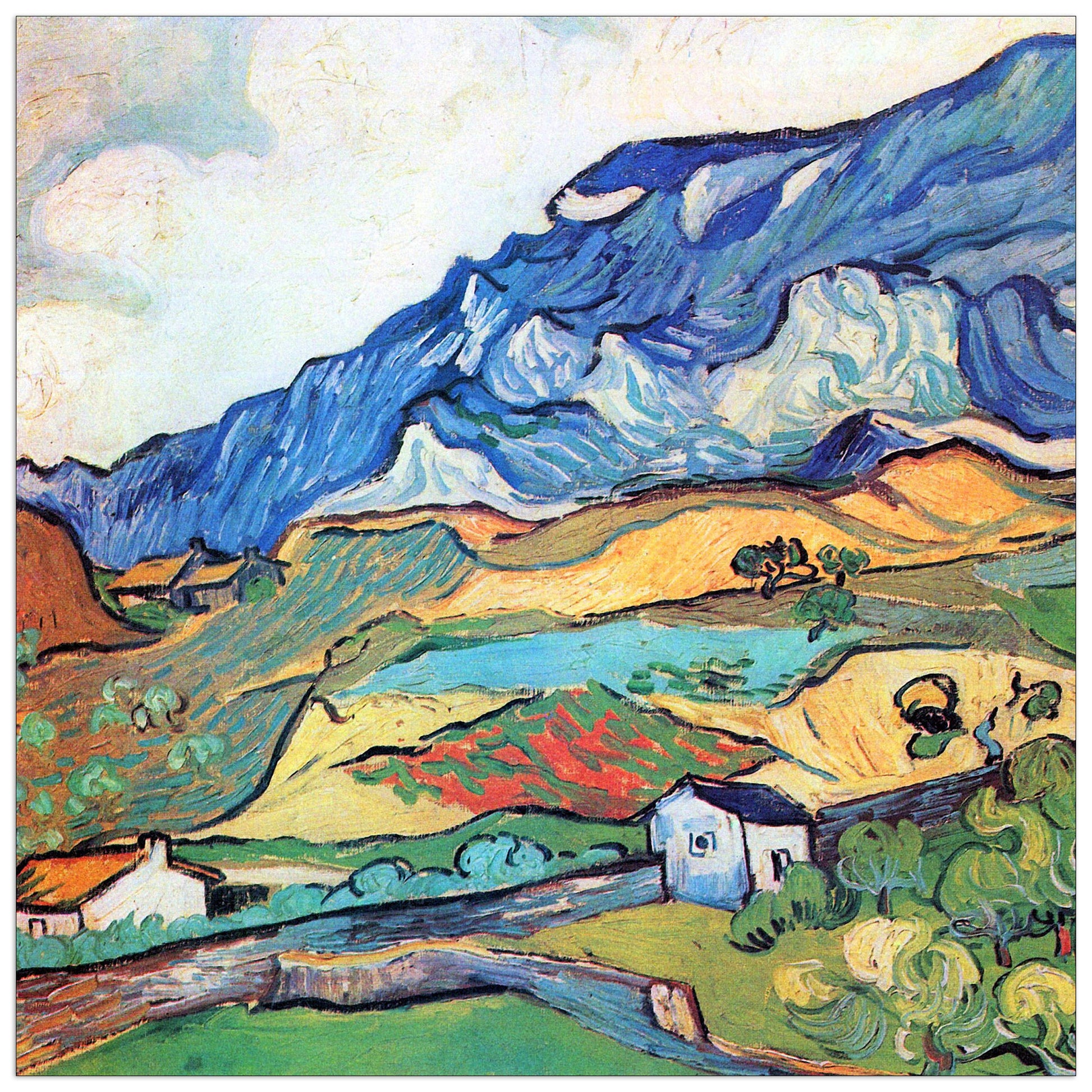 Les Alpilles, a mountain landscape near Saint-ReÌmy cm 70x70