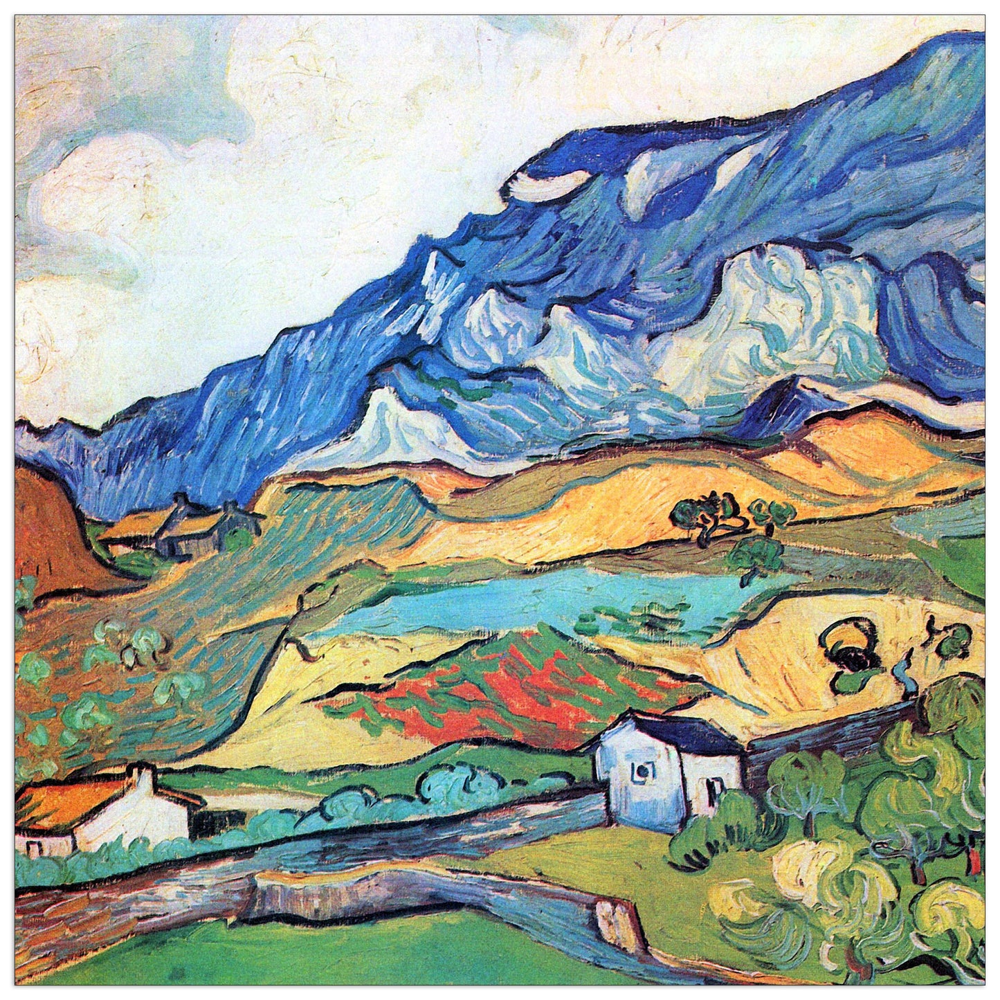 Les Alpilles, a mountain landscape near Saint-ReÌmy cm 50x50