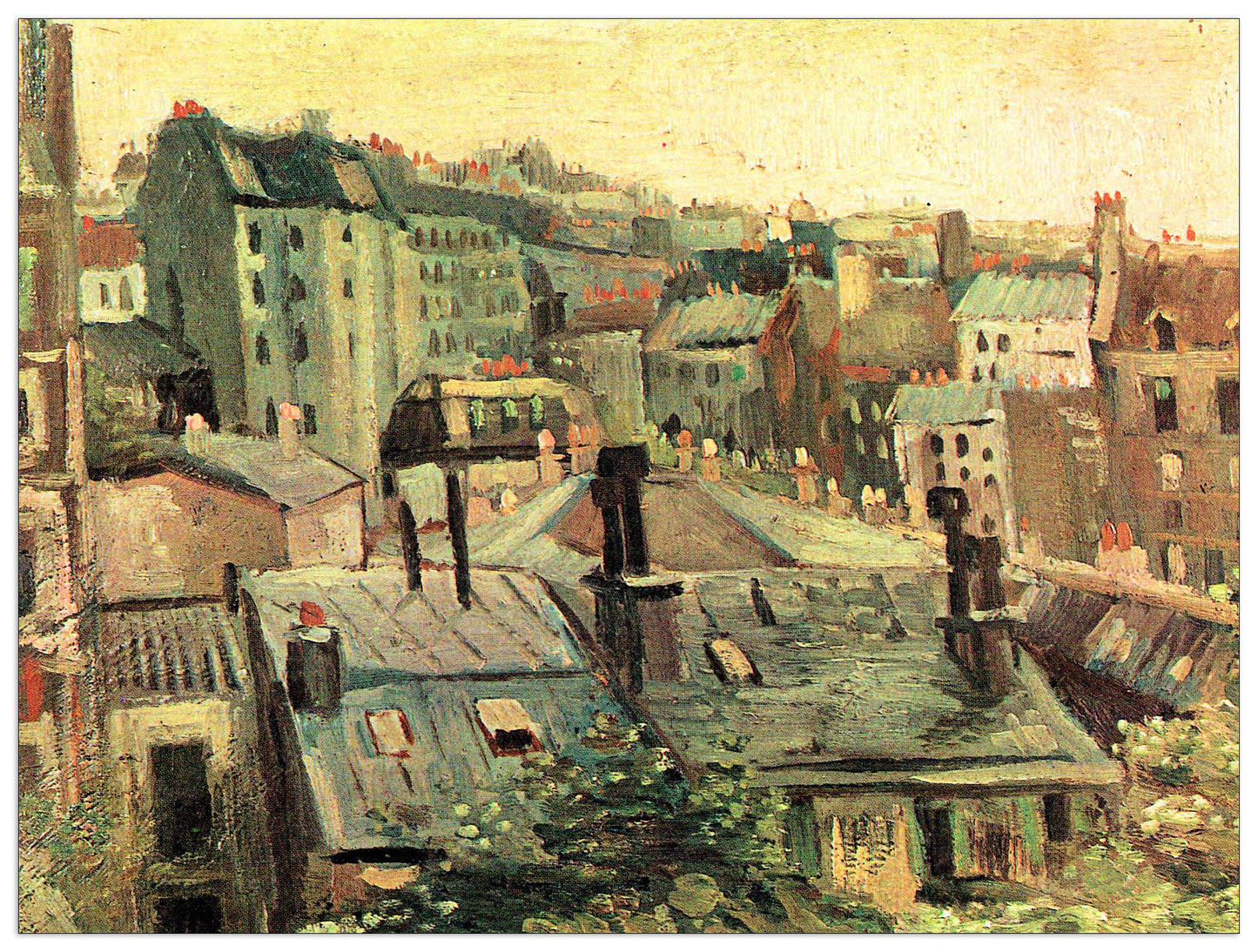 Overlooking the rooftops of Paris cm 120x90