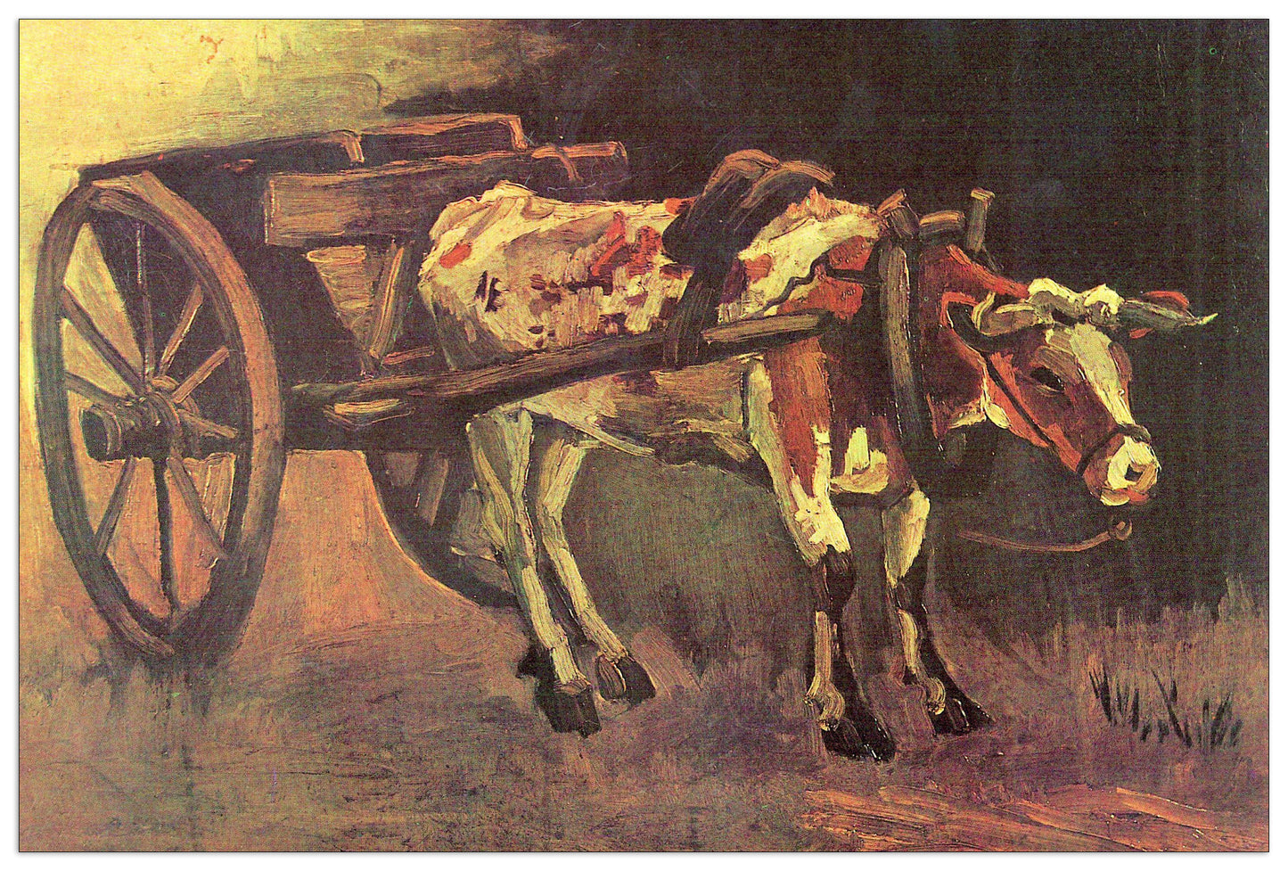 Ox carts with brown Ox cm 135x90