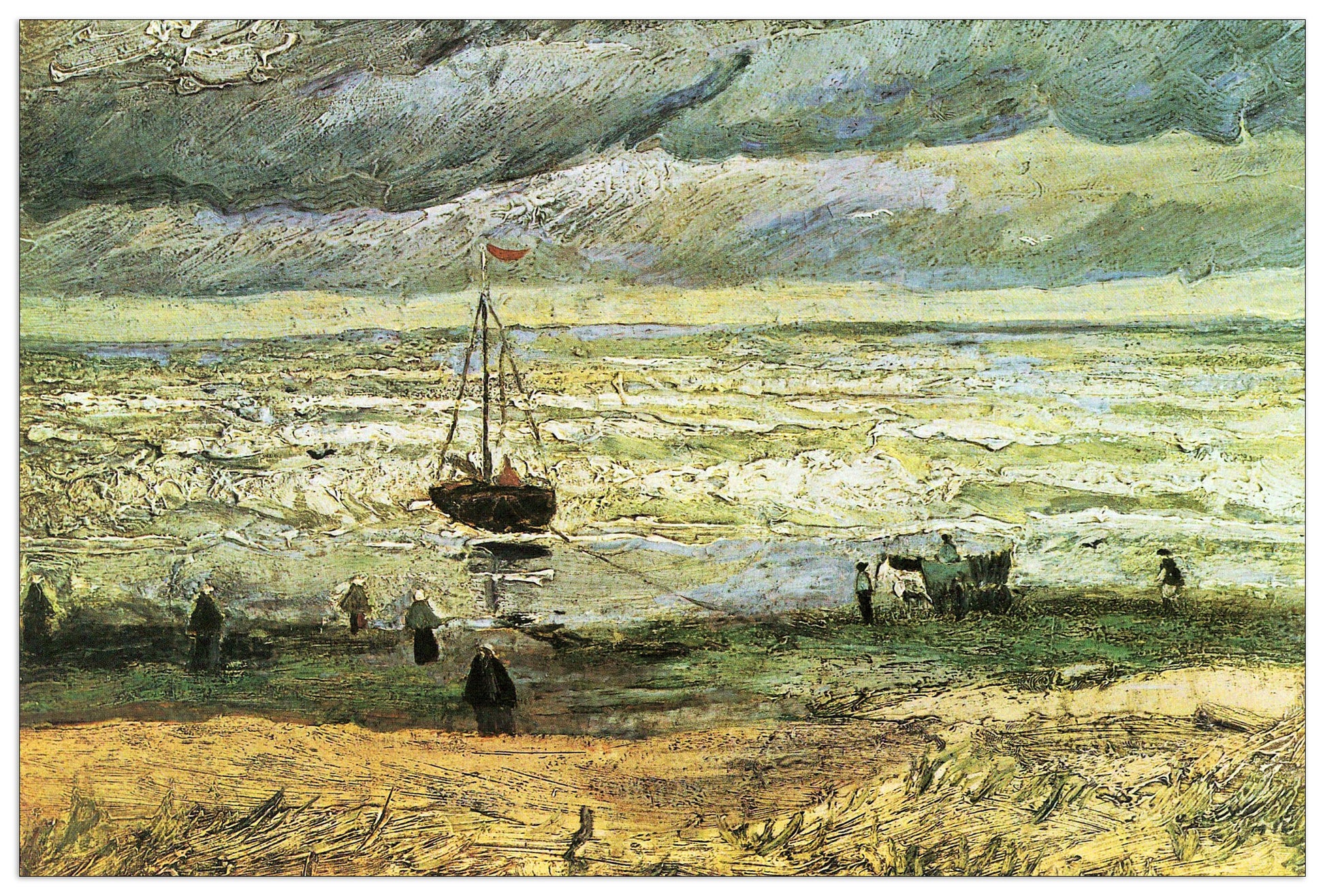 Scheveningen beach in stormy weather cm 90x60