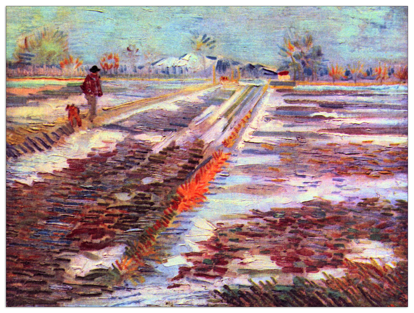 Snowy fields in Arles cm 120x90