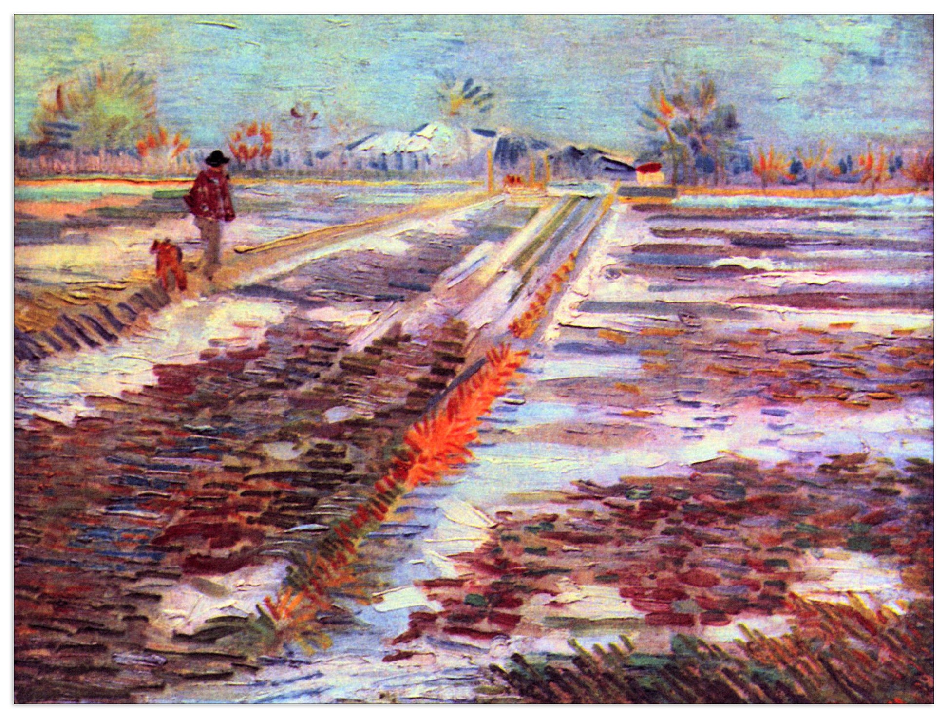 Snowy fields in Arles cm 120x90
