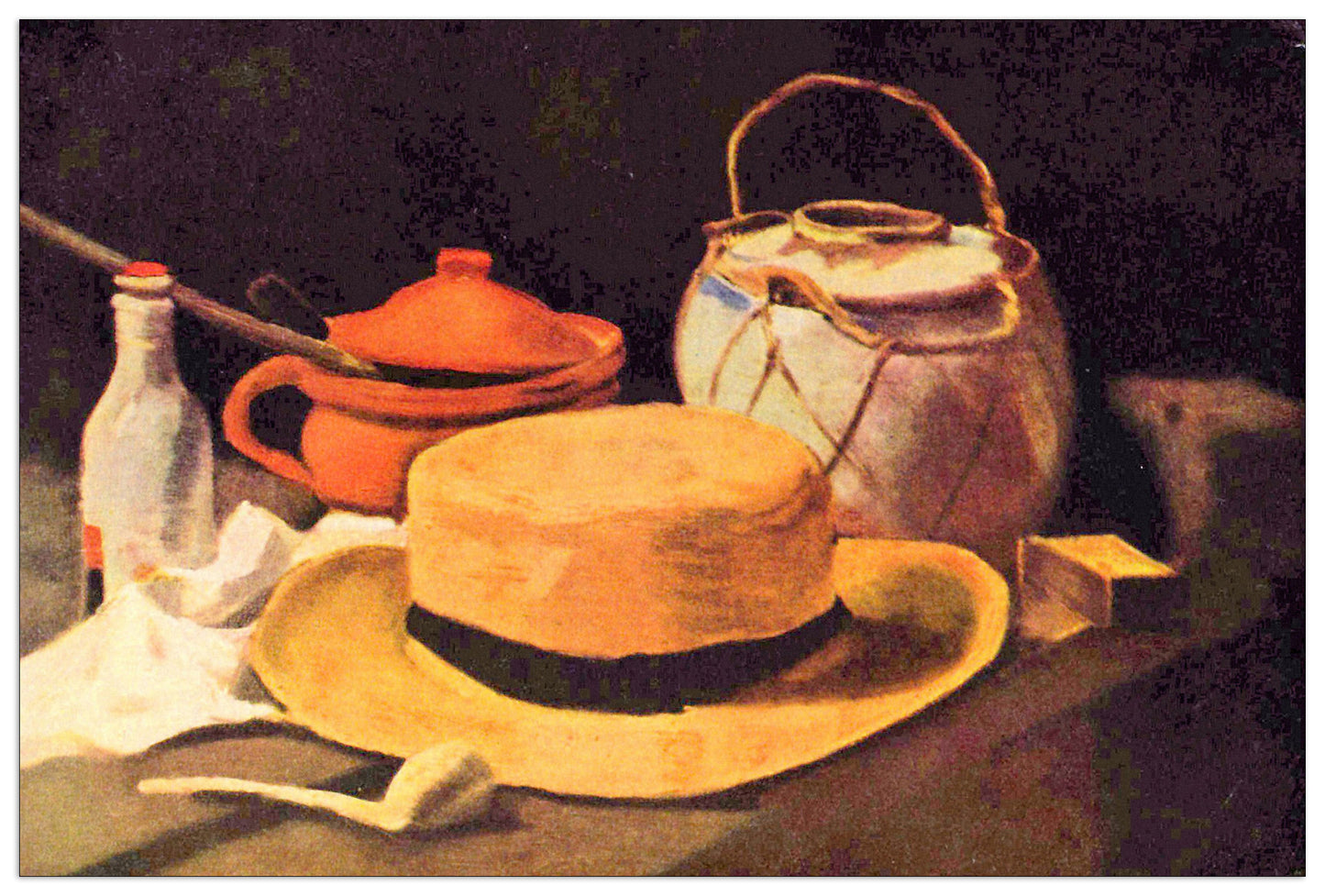 Still Life with Pipe and Straw Hat cm 90x60