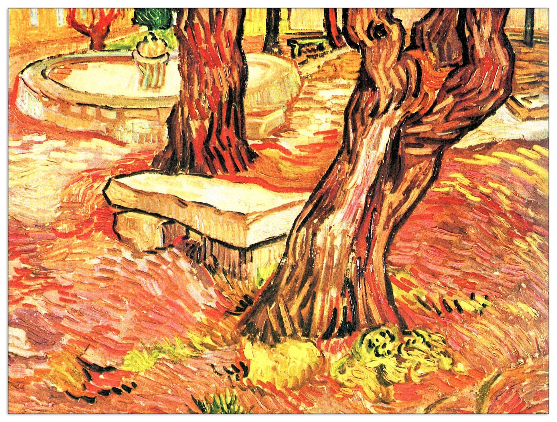 Stone bench in the garden of the hospital of Saint-Paul cm 80x60