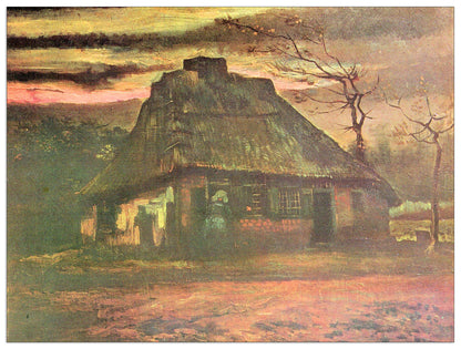 Straw hut at dusk cm 80x60