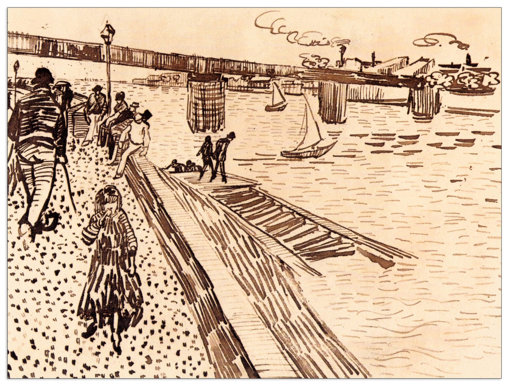 The iron bridge at Trinquetaille on the RhoÌ?ne cm 120x90