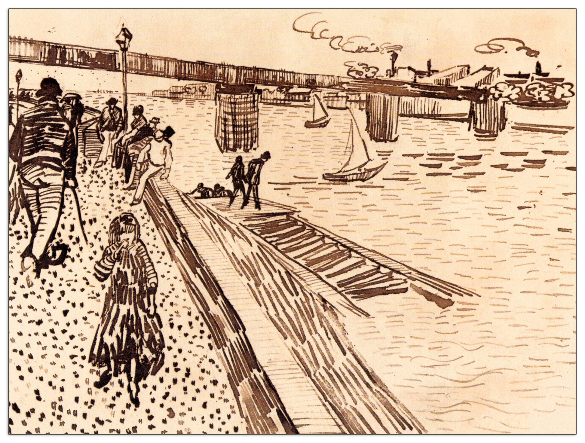 The iron bridge at Trinquetaille on the RhoÌ?ne cm 80x60