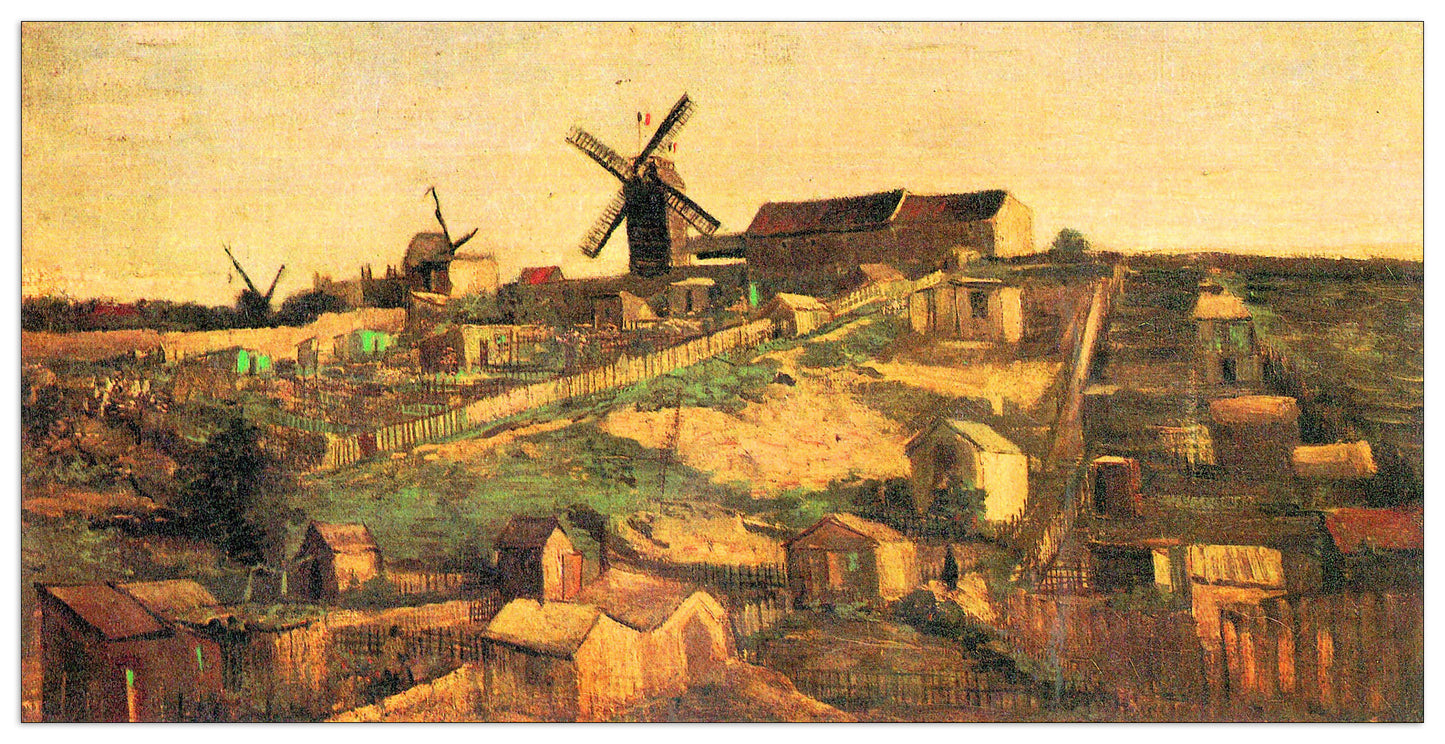 The Montmartre hill with windmills cm 140x70