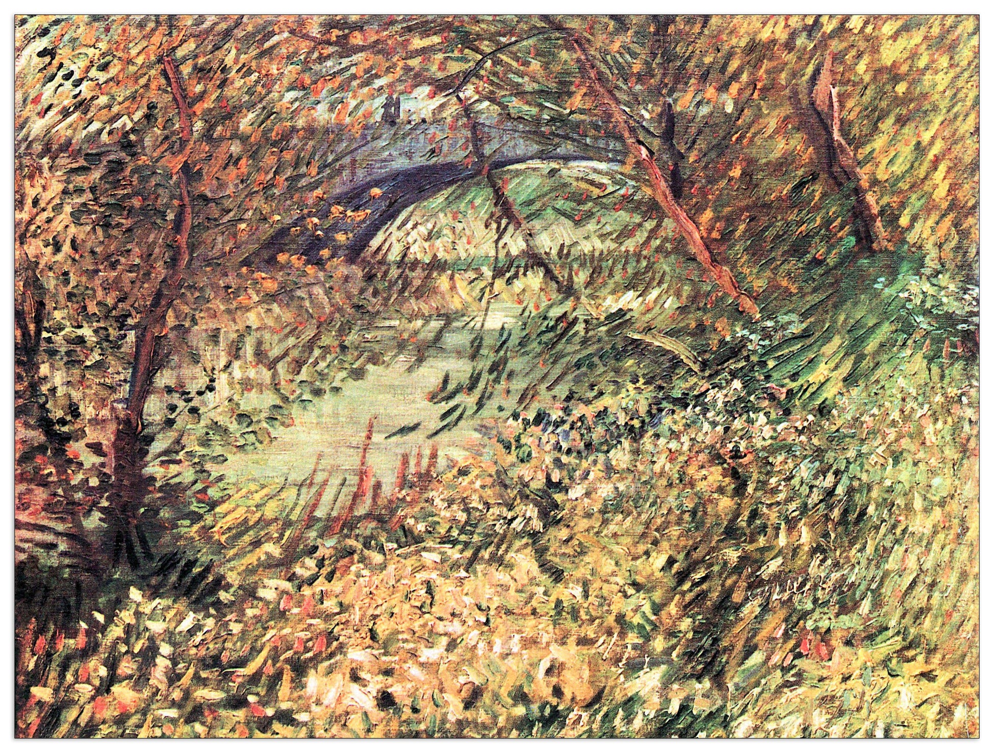 The shores in the spring at the Pont de Clichy cm 120x90
