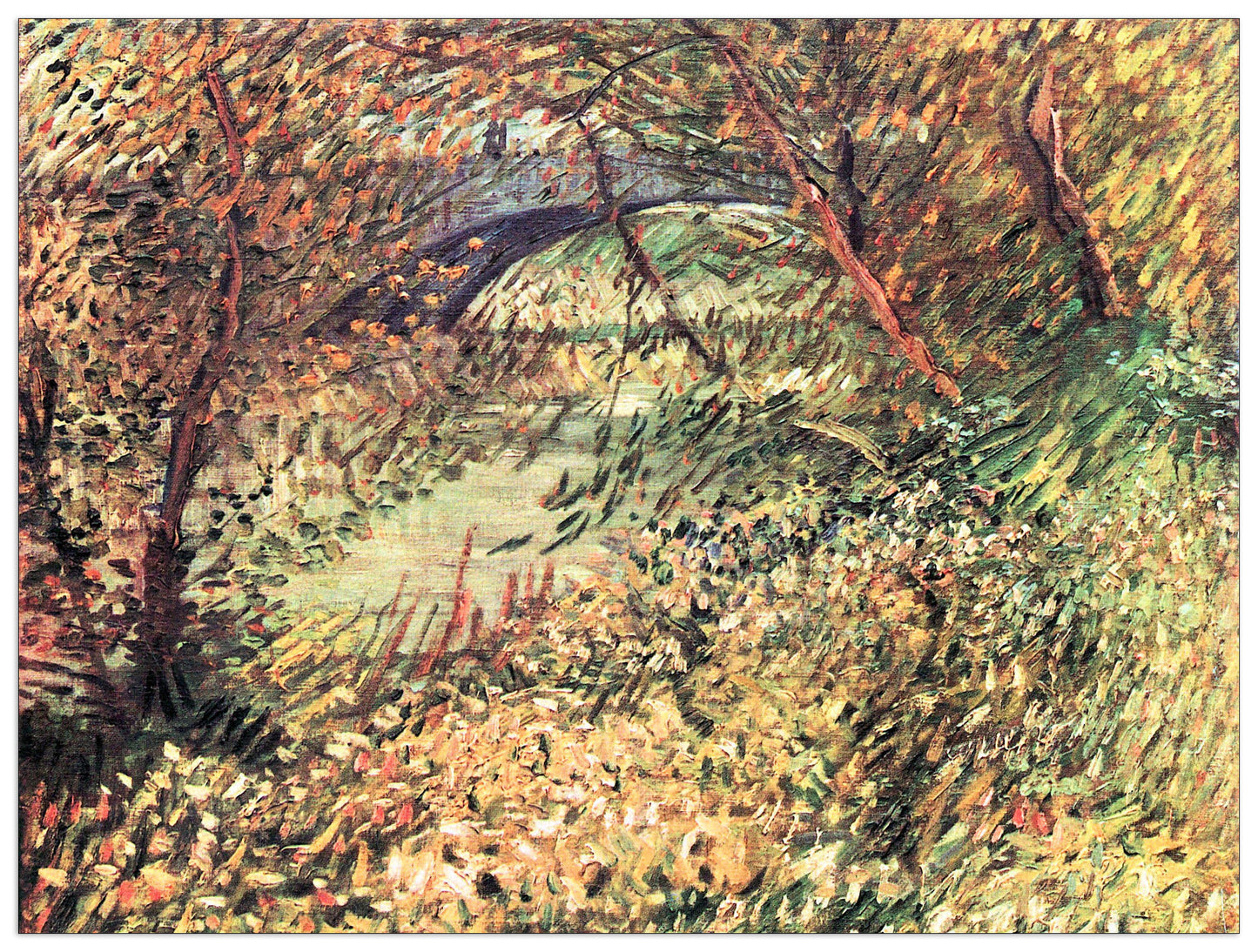 The shores in the spring at the Pont de Clichy cm 80x60