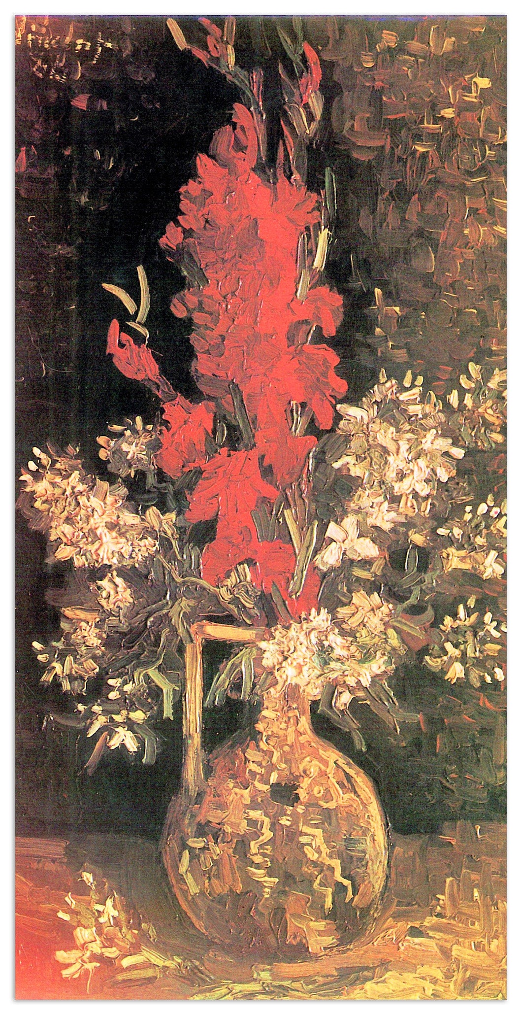 Vase with Gladiolas and Carnations cm 70x140