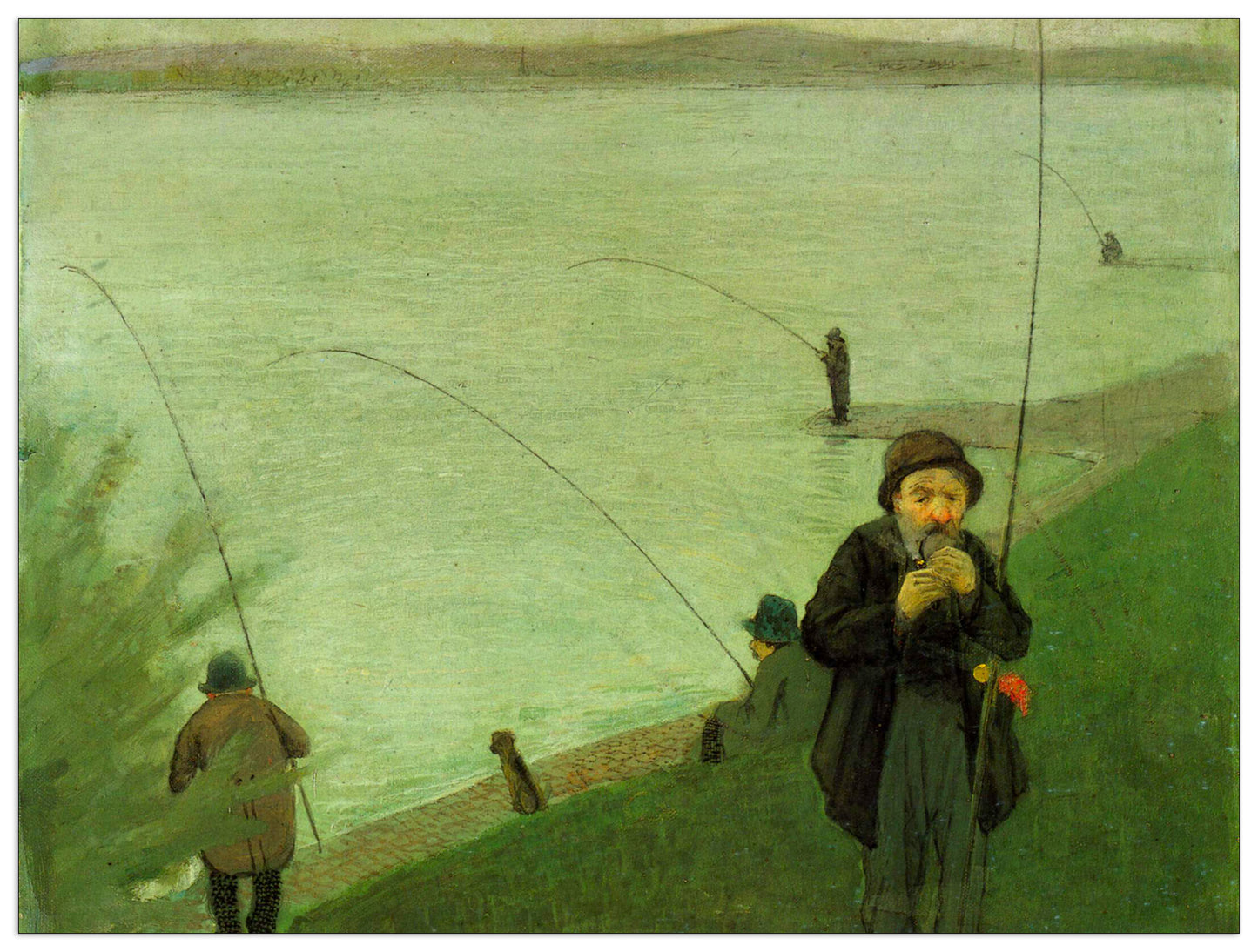 Anglers on the Rhine cm 80x60