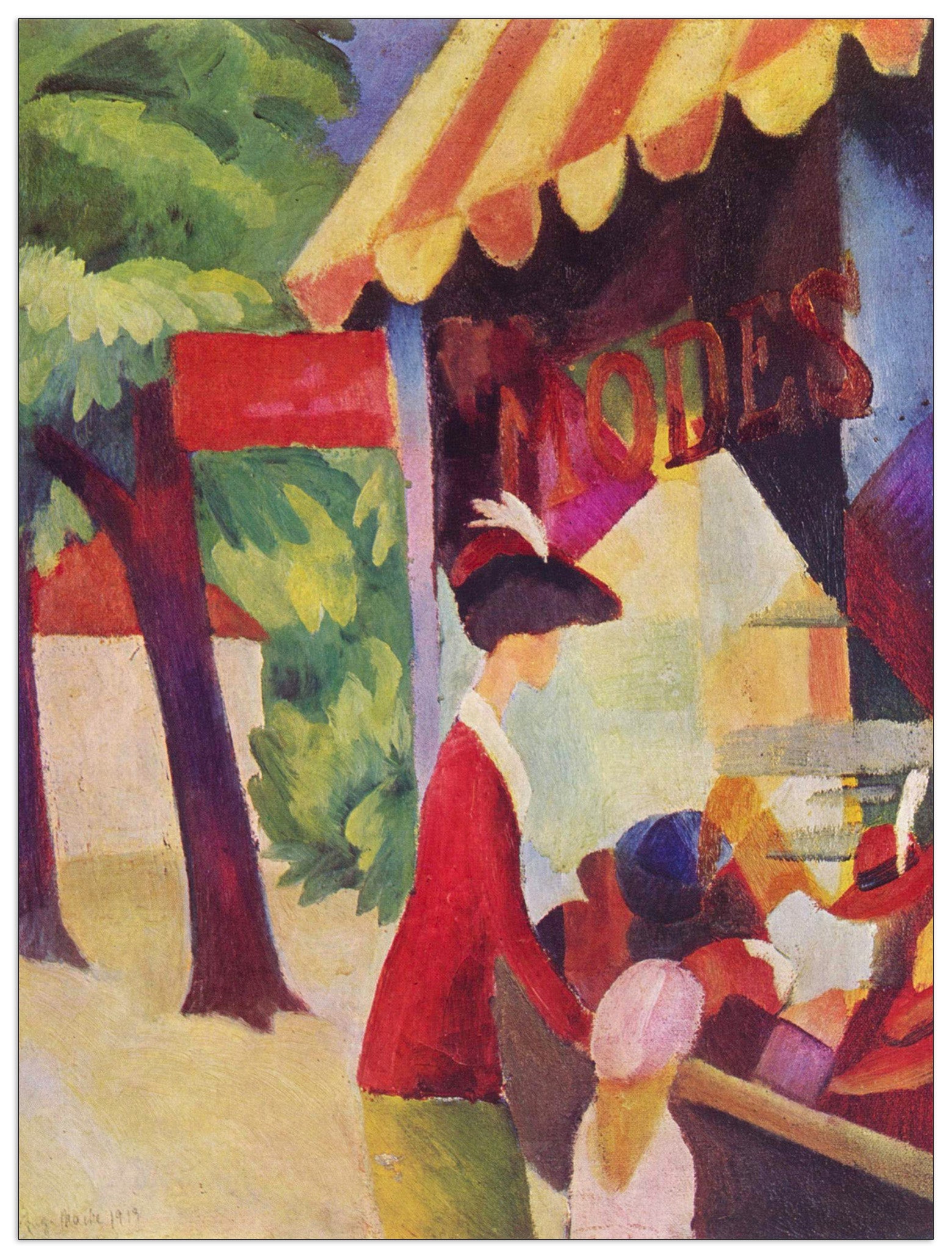 Before Hutladen (woman with a red jacket and child) cm 90x120