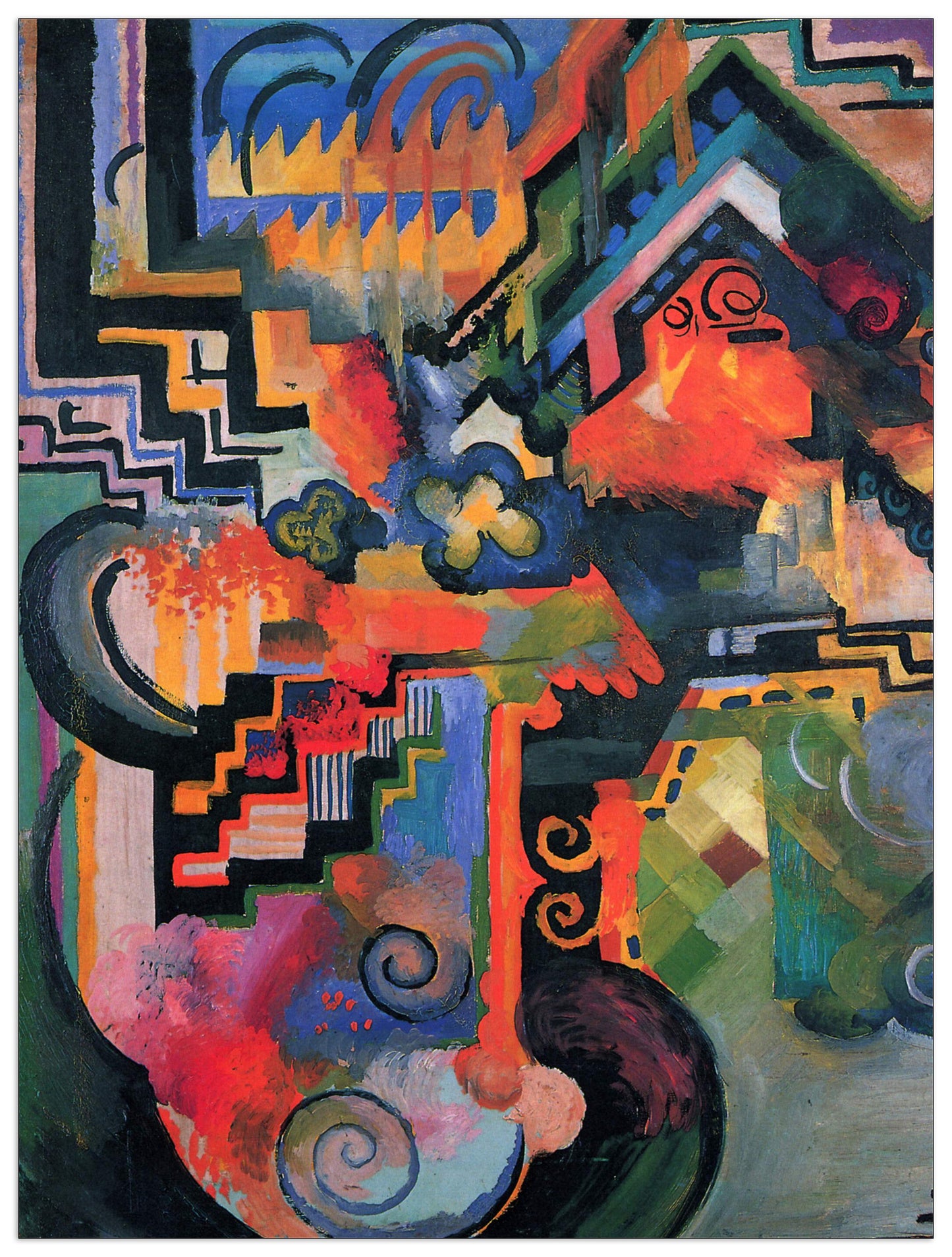 Colored composition (Hommage aÌ? Sebastin Johann Bach) cm 60x80