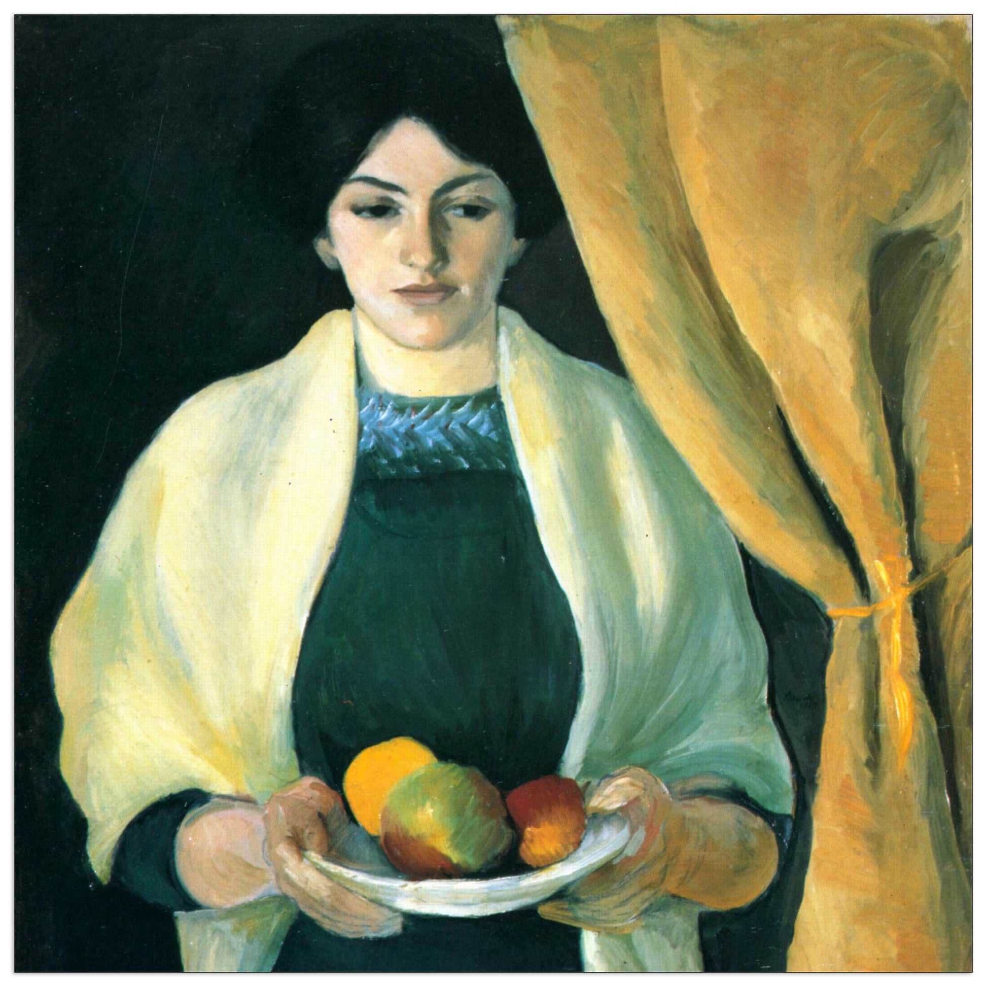 Portrait with apples (portrait of the wife of the artist) cm 30x30