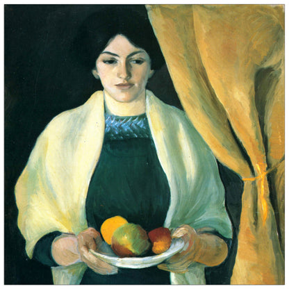 Portrait with apples (portrait of the wife of the artist) cm 30x30