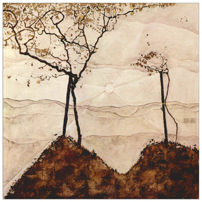 Autumn sun and trees cm 50x50