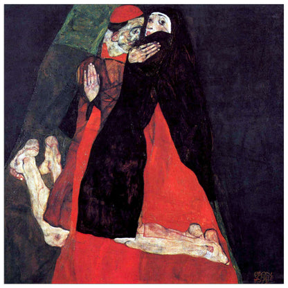 Cardinal and Nun or The caress cm 70x70