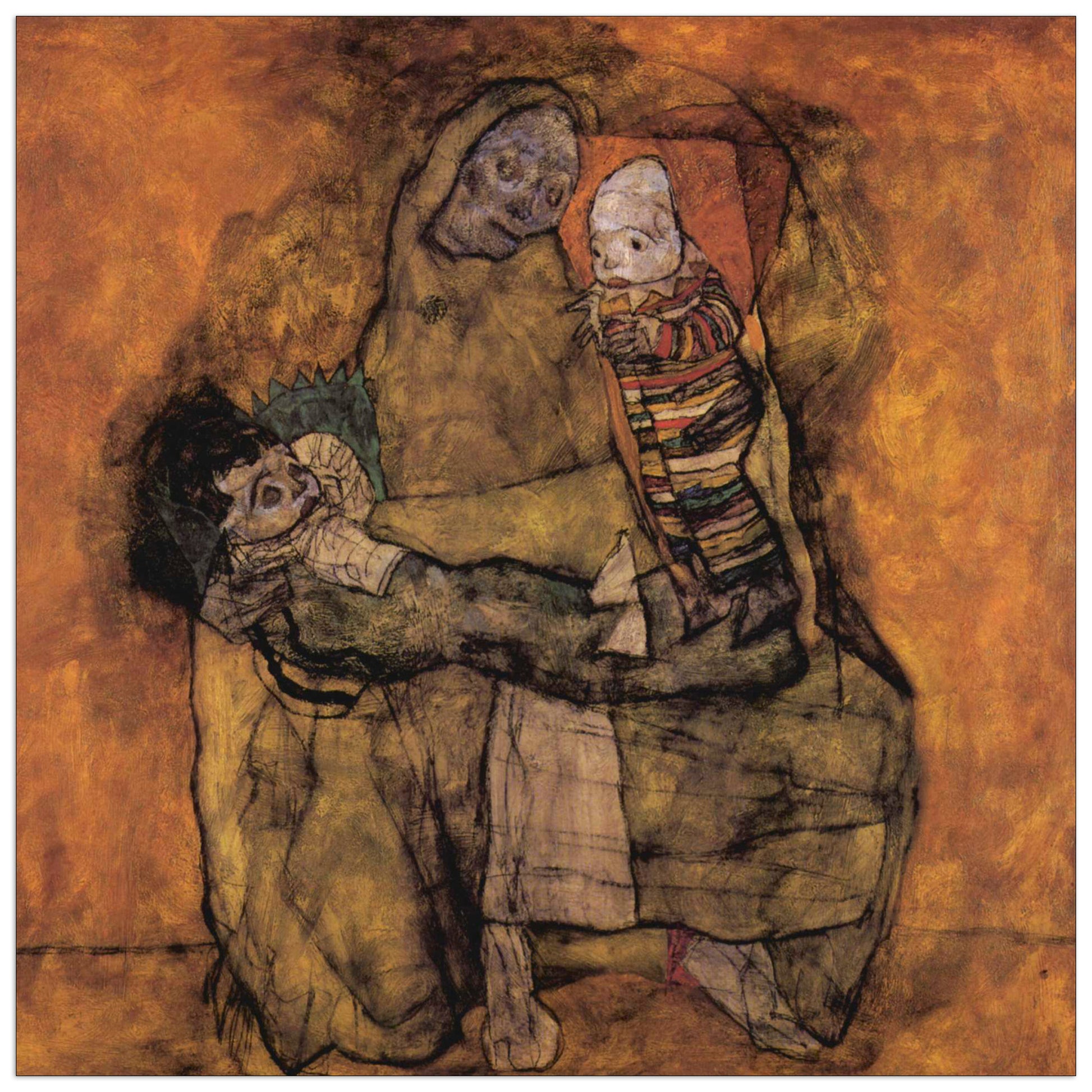 Mother with two children cm 70x70
