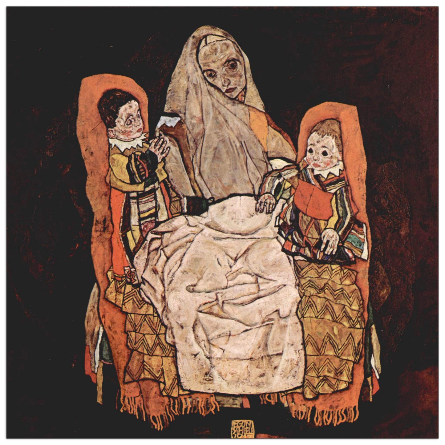Parent with two children (the mother) cm 30x30