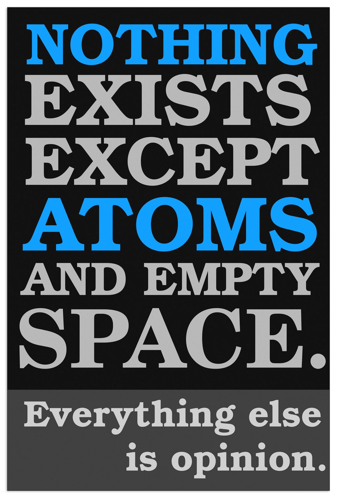 Atomist Quote from Democritus cm 90x135