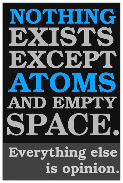 Atomist Quote from Democritus cm 90x135