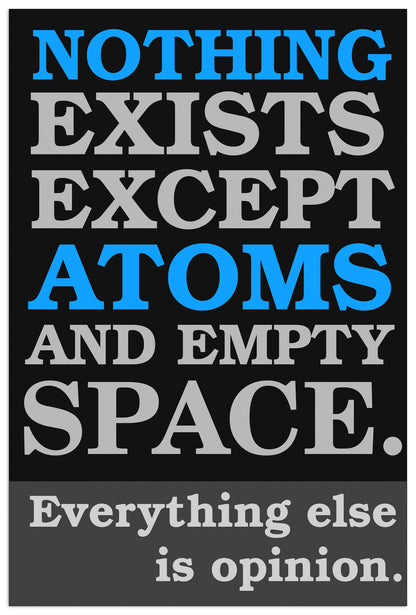 Atomist Quote from Democritus cm 60x90