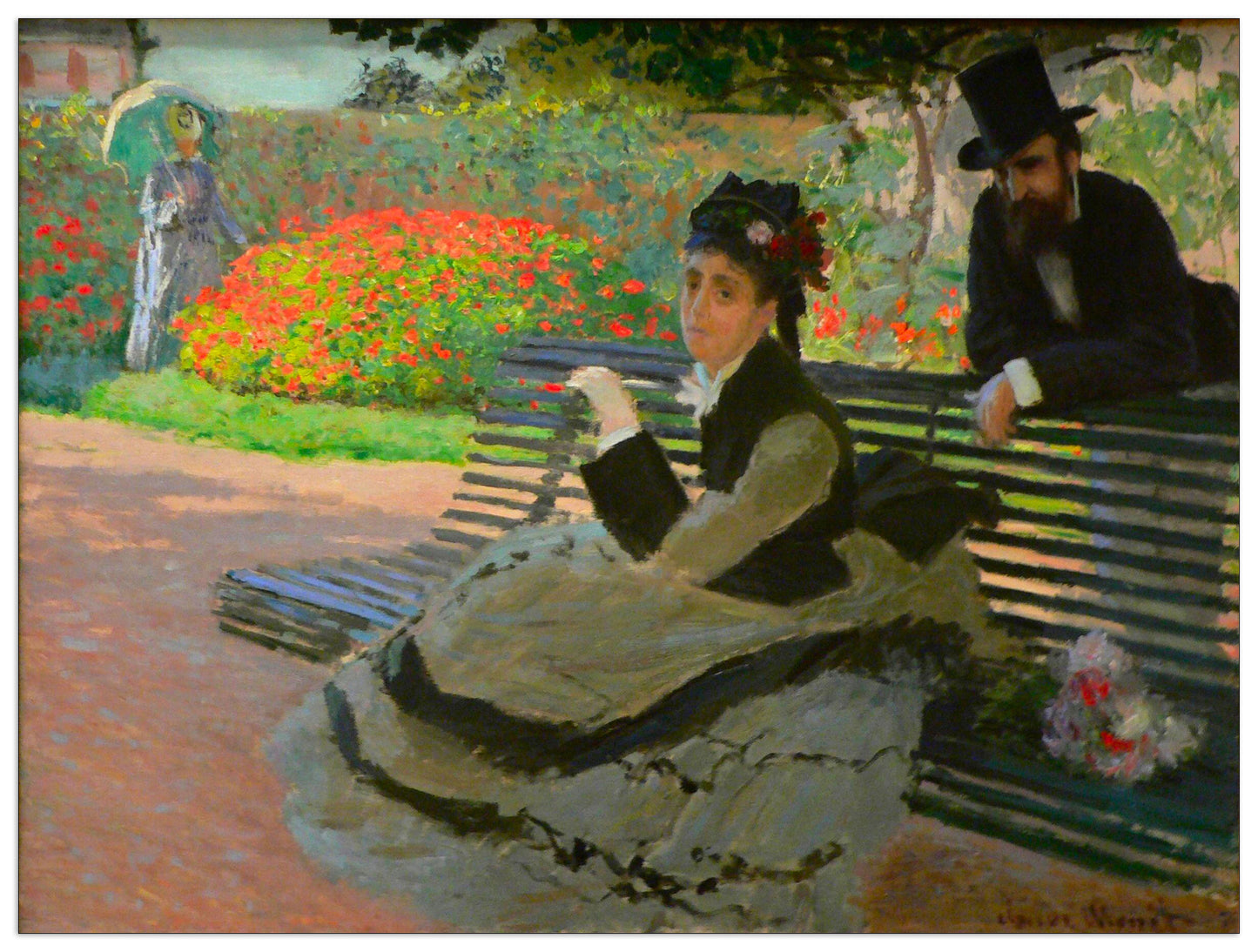 Camille Monet on a garden bench cm 120x90