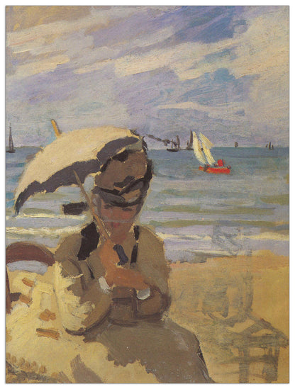 Camille Monet on the beach at Trouville cm 60x80