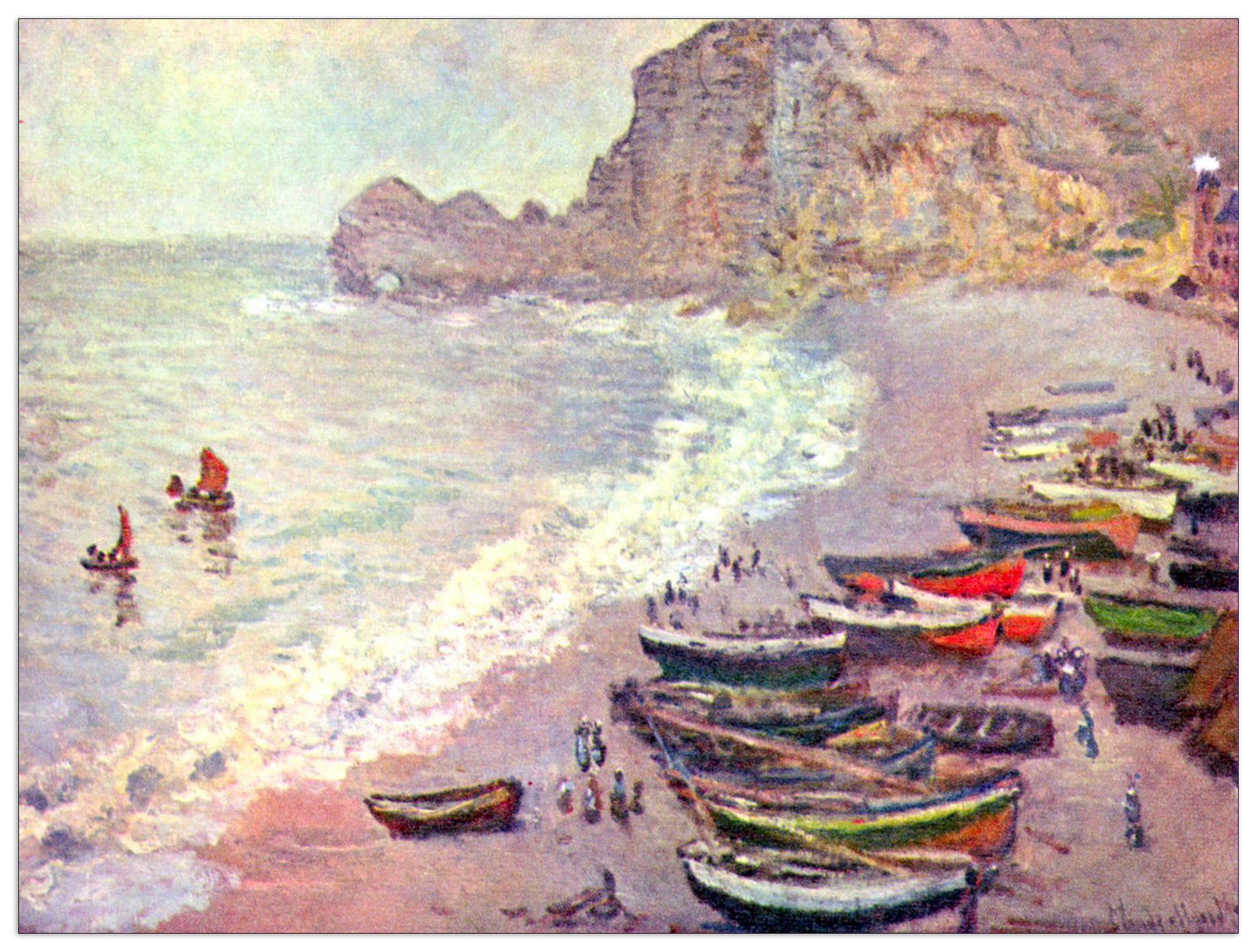 Eitretat, the beach and La Porte d'Amont cm 80x60