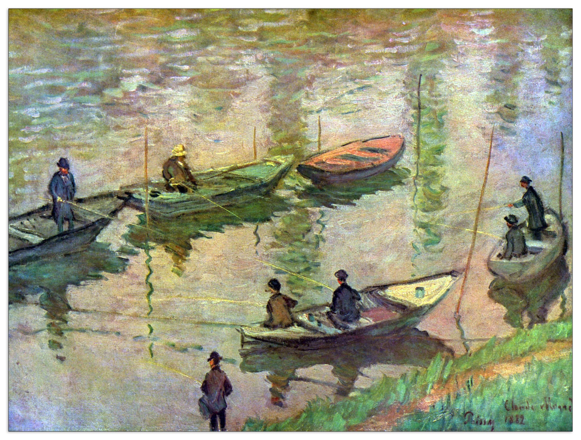 Fishermen on the Seine at Poissy II cm 120x90