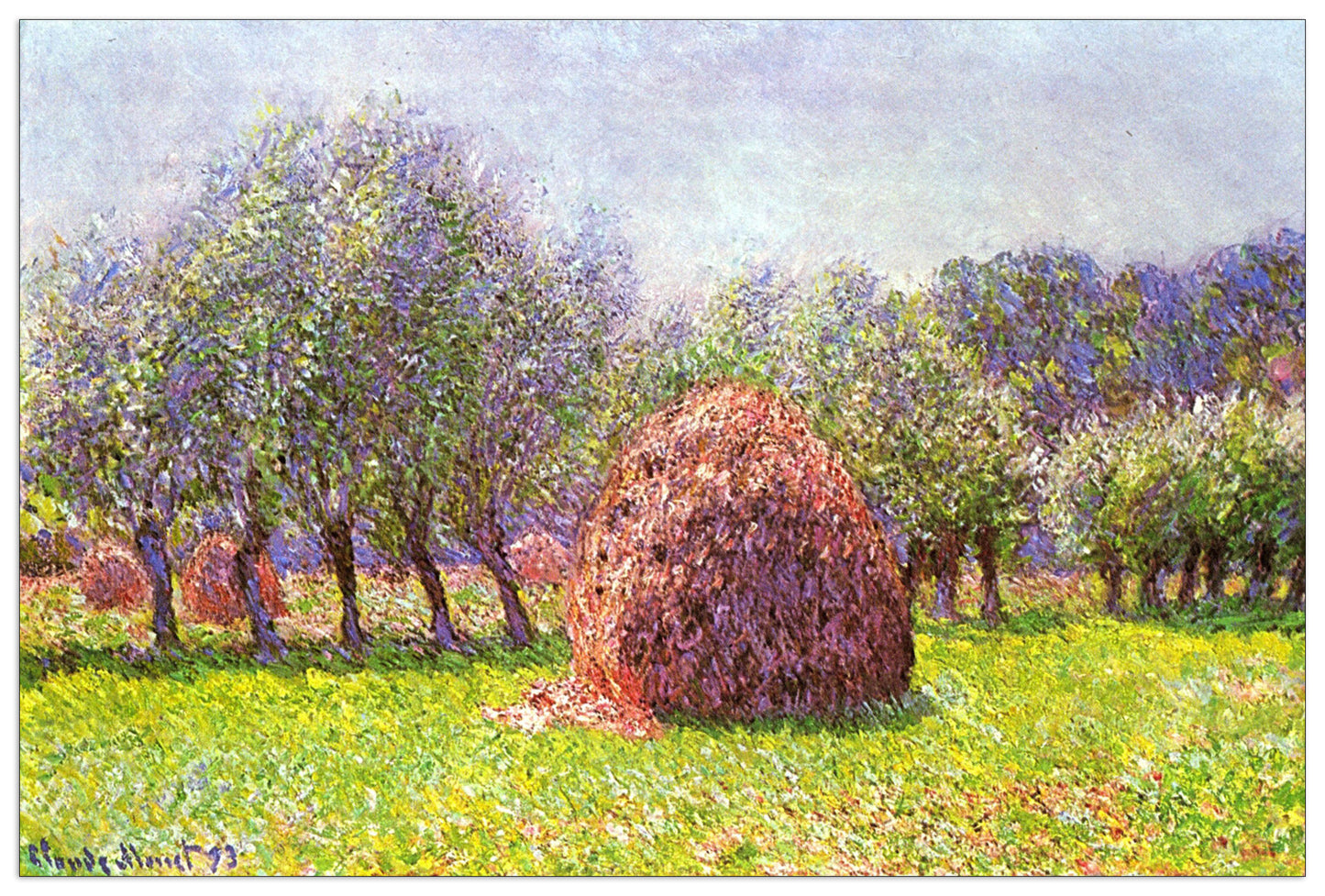 Heap of hay in the field cm 135x90