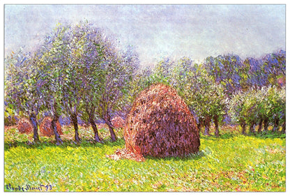 Heap of hay in the field cm 135x90