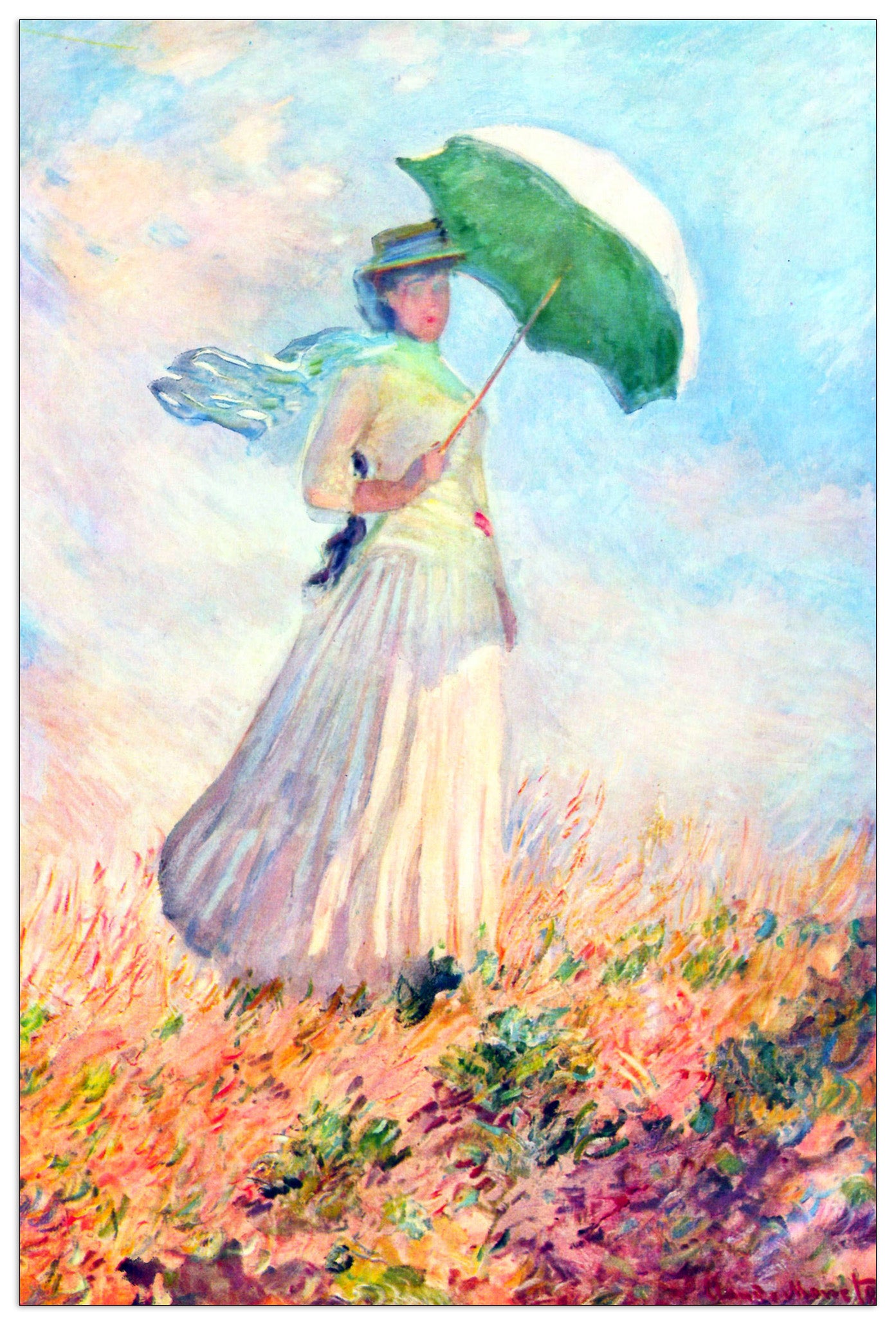 Lady with sunshade, study cm 60x90