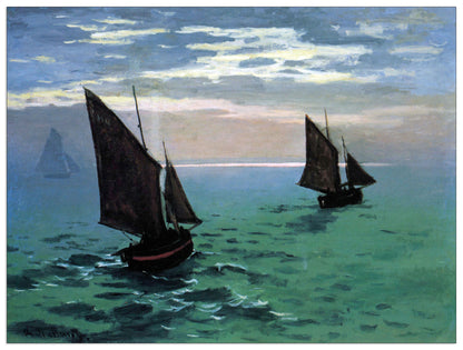 Le Havre - exit the fishing boats from the port cm 80x60