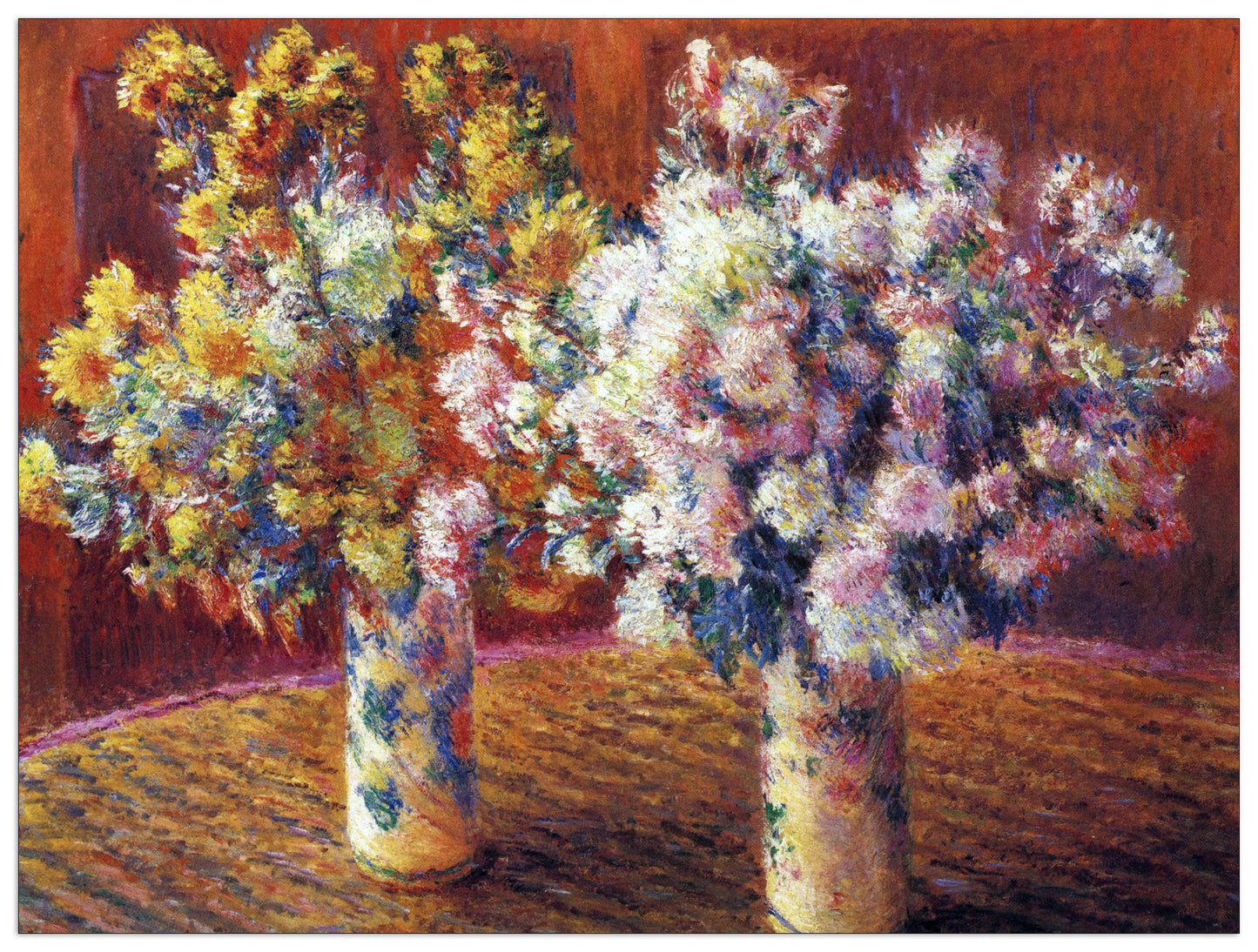 Two vases with Chrysanthemums cm 120x90