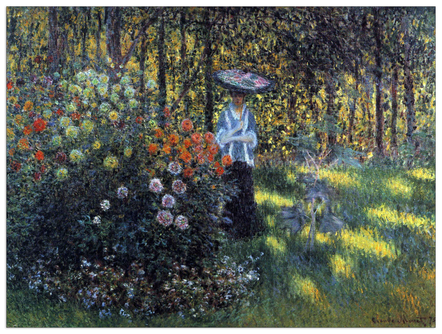 Woman with a parasol in the garden of Argenteuil cm 120x90