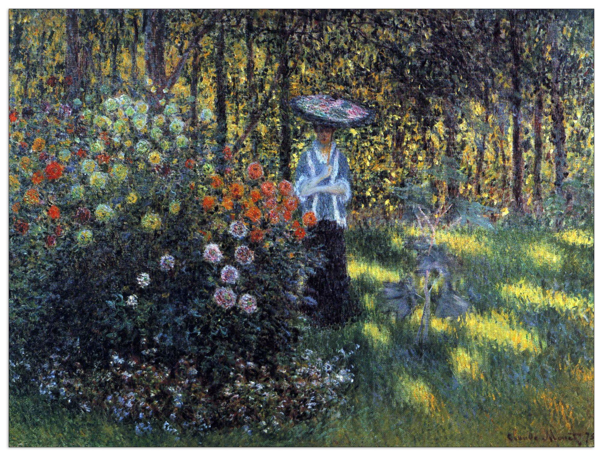 Woman with a parasol in the garden of Argenteuil cm 120x90