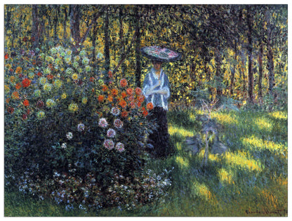 Woman with a parasol in the garden of Argenteuil cm 120x90