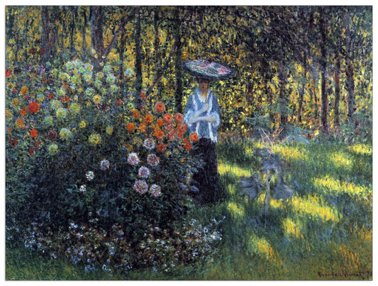 Woman with a parasol in the garden of Argenteuil cm 120x90